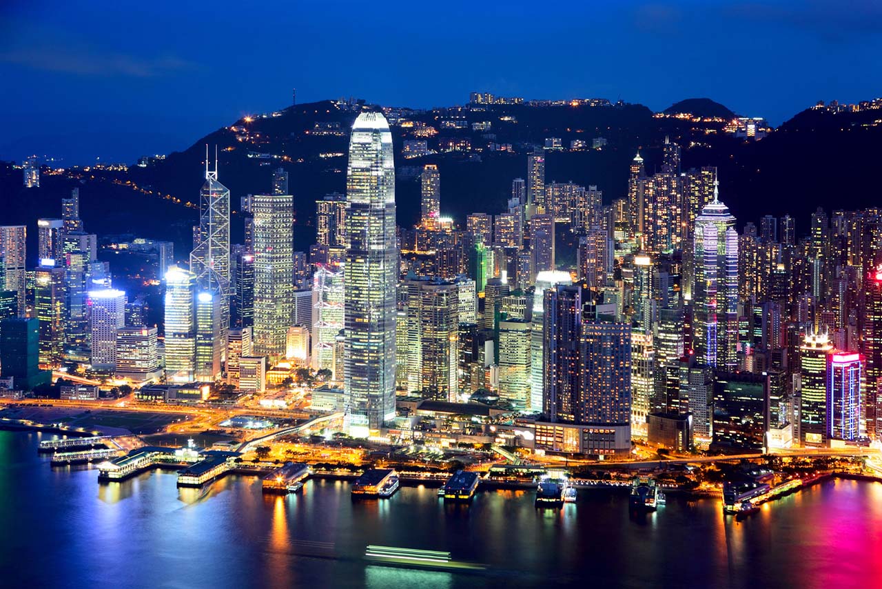 Hong Kong city at evening